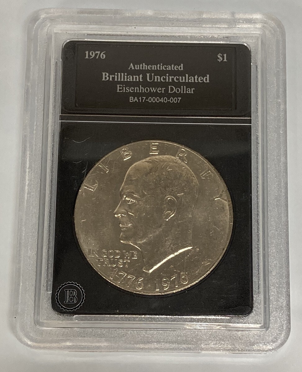 Eisenhower 1976 Dollar $1 Authenticated Brilliant Uncirculated