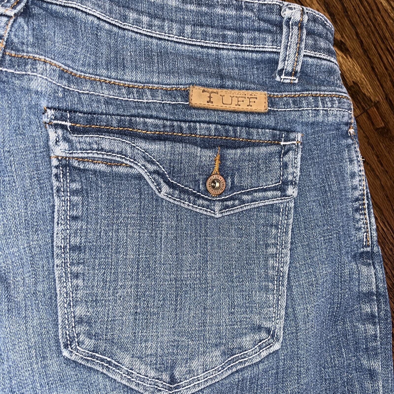 Cowgirl Tuff Co Blue Jeans Vintage Rodeo Distressed Womens Size 32x27 - View 7