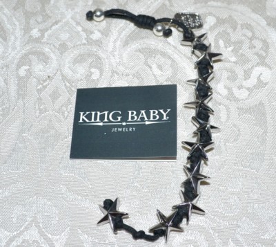 KING BABY STUDIO SILVERTONE STAR MACRAME BRACELET NWT