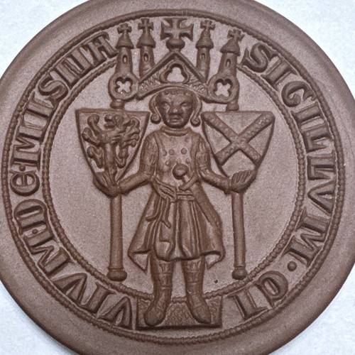 Meissen Porzellan Platte.- Ältestes Siegel der Stadt Meissen um 1285 - Bild 3 von 6