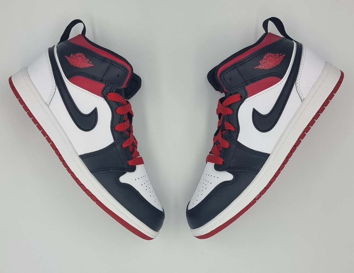 nike jordan mid gym red black toe (ps)