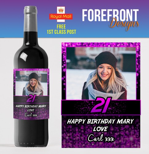 Personalised PHOTO Wine Bottle Label Perfect 18th/21st/30th/40th/ Birthday  gift | eBay