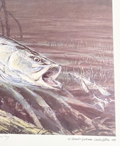 Russ Smiley Saltwater Sportsman Ltd Edition 1989 "Ambush" Snook - Bild 6 von 6