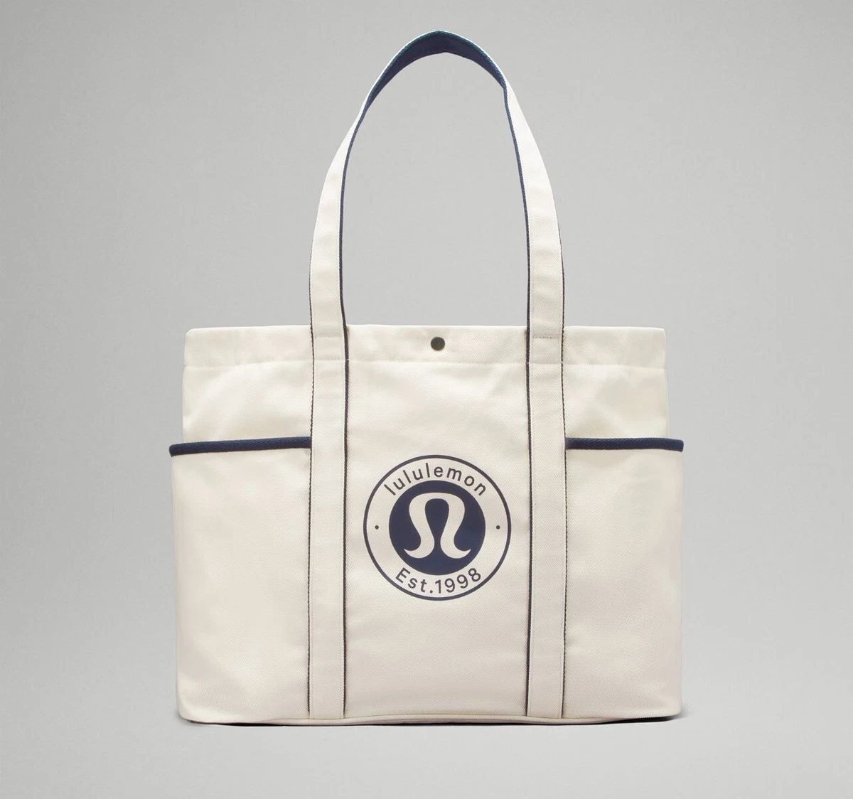 NEW Lululemon Daily Multi-Pocket Canvas Tote Bag 20L True Navy White