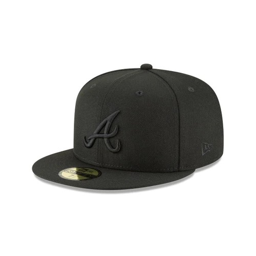 Authentique casquette ajustée New Era MLB On-Field 59Fifty Atlanta Braves noir/noir - Photo 1/2