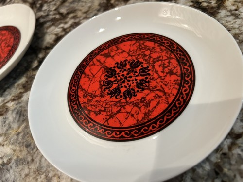 Block Bidasoa Flamenco Pattern Spain Red Black Dinner Mug Plate Saucer 20 Piece - Picture 3 of 19