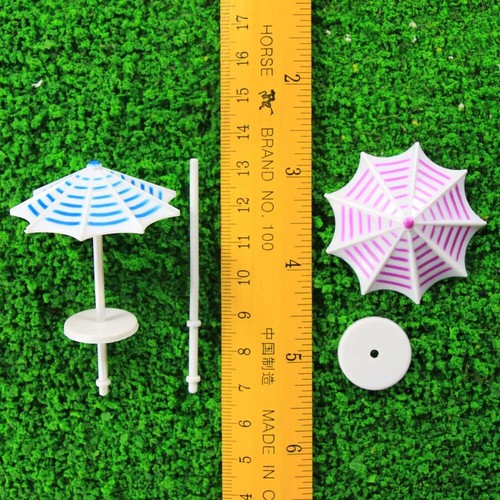 TYS13050 8pcs Model Trains O Gauge 1:50 Sun Umbrella Parasol Garden Sea Beach - Picture 2 of 4