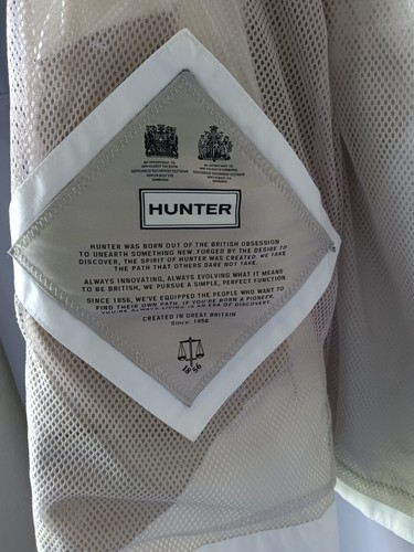 Hunter Damen Regenmantel Parka wasserdicht mit Kapuze off white Gr. Small - Bild 15 von 24