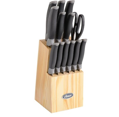 Oster 14 Piece Cutlery Set with block storage Stainless Steel, Knives, Scissor ,