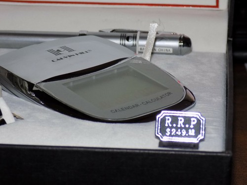 VINTAGE RETRO CALVIN HILL DIAL QUARTZ MEN'S SILVER BRACELET DRESS WATCH SET - Picture 3 of 9