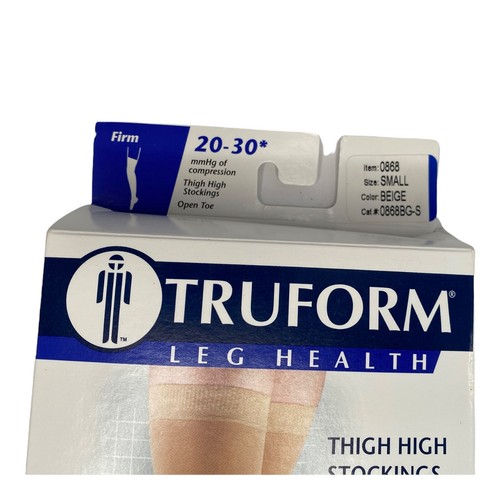 Truform Leg Health Thigh High Compression Stockings -Beige - Small - Men & Women - Picture 8 of 18