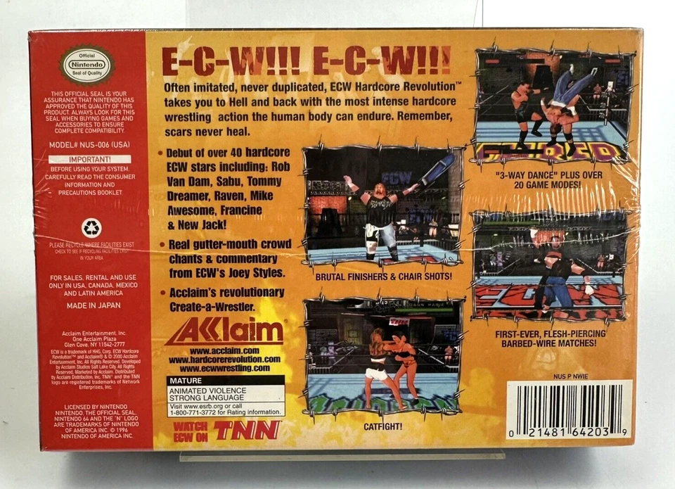 Nintendo 64 ECW Hardcore Revolution, New And Sealed - Image 2 of 4