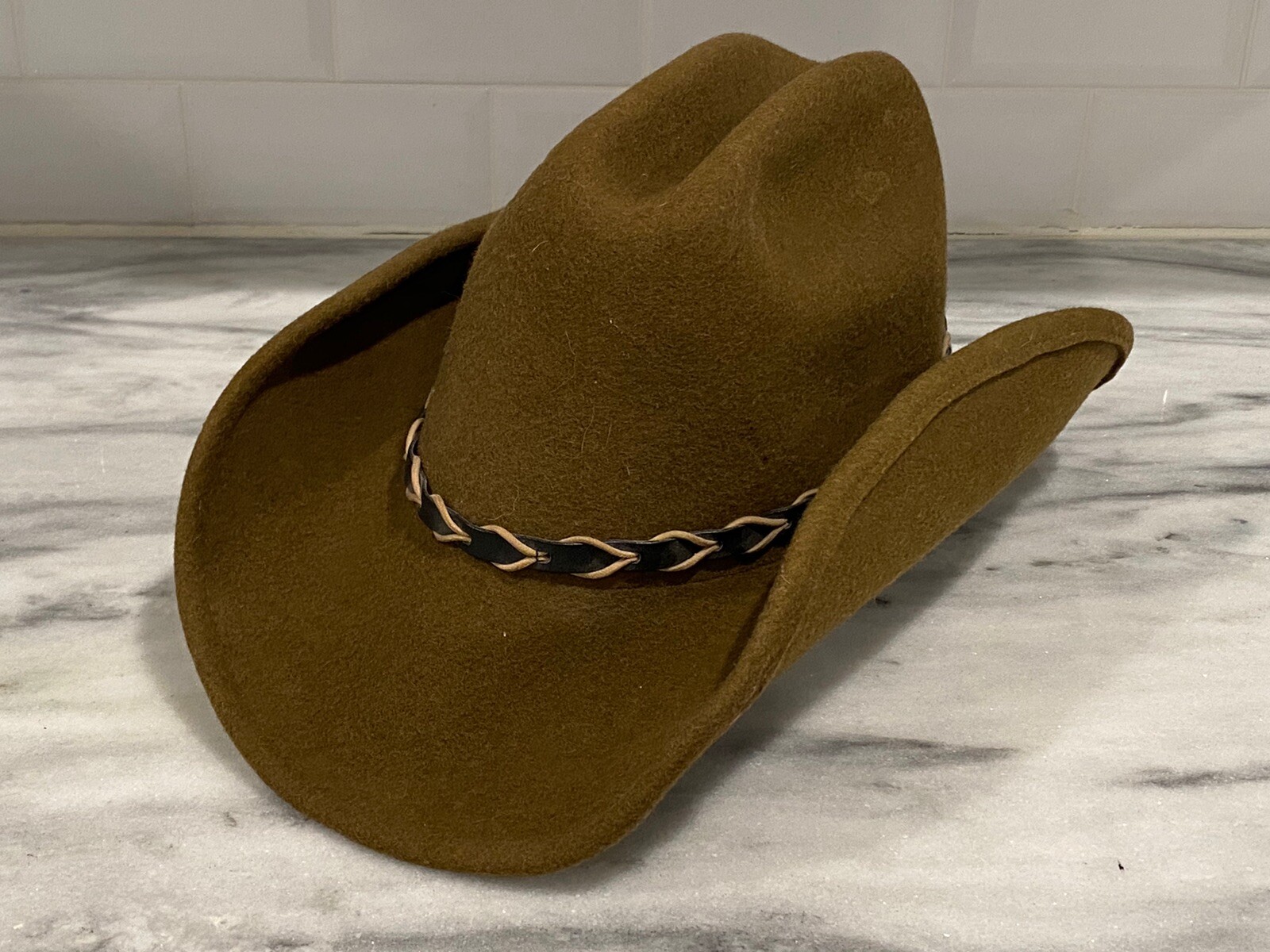 Serratelli Cowboy Hat Mens Brown Wool Size Medium - image 1