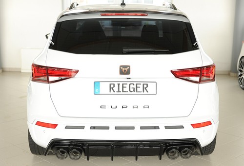Difusor Rieger CUP NEGRO para Seat Ateca Cupra 5FP parachoques trasero ABS - Imagen 8 de 11