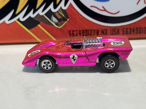 Hot Wheels Redline 1970 Ferrari 312P Hot NUCLEAR ☢️ Pink near Mint Blister Fresh - Picture 6 of 11