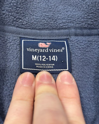 Vineyard Vines Harbour Fleece Full-Zip Vest Boy’s Medium (12-14) Blue/Green - Picture 4 of 4