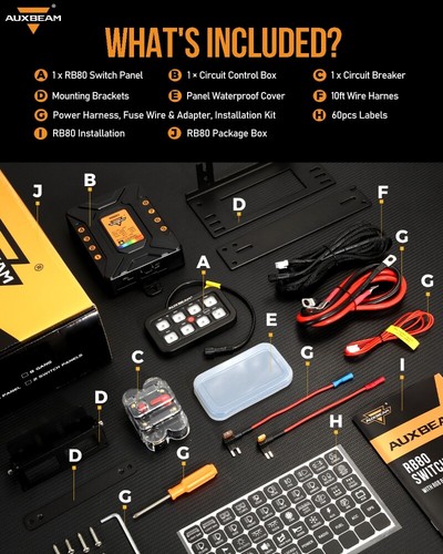 AUXBEAM RB80 RGB 8 Gang Switch Panel Circuit Control System For Dodge Durango - Picture 6 of 12