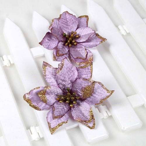 False Flowers Poinsettia For Wall Christmas Tree Decorations Indoor - Picture 4 of 9