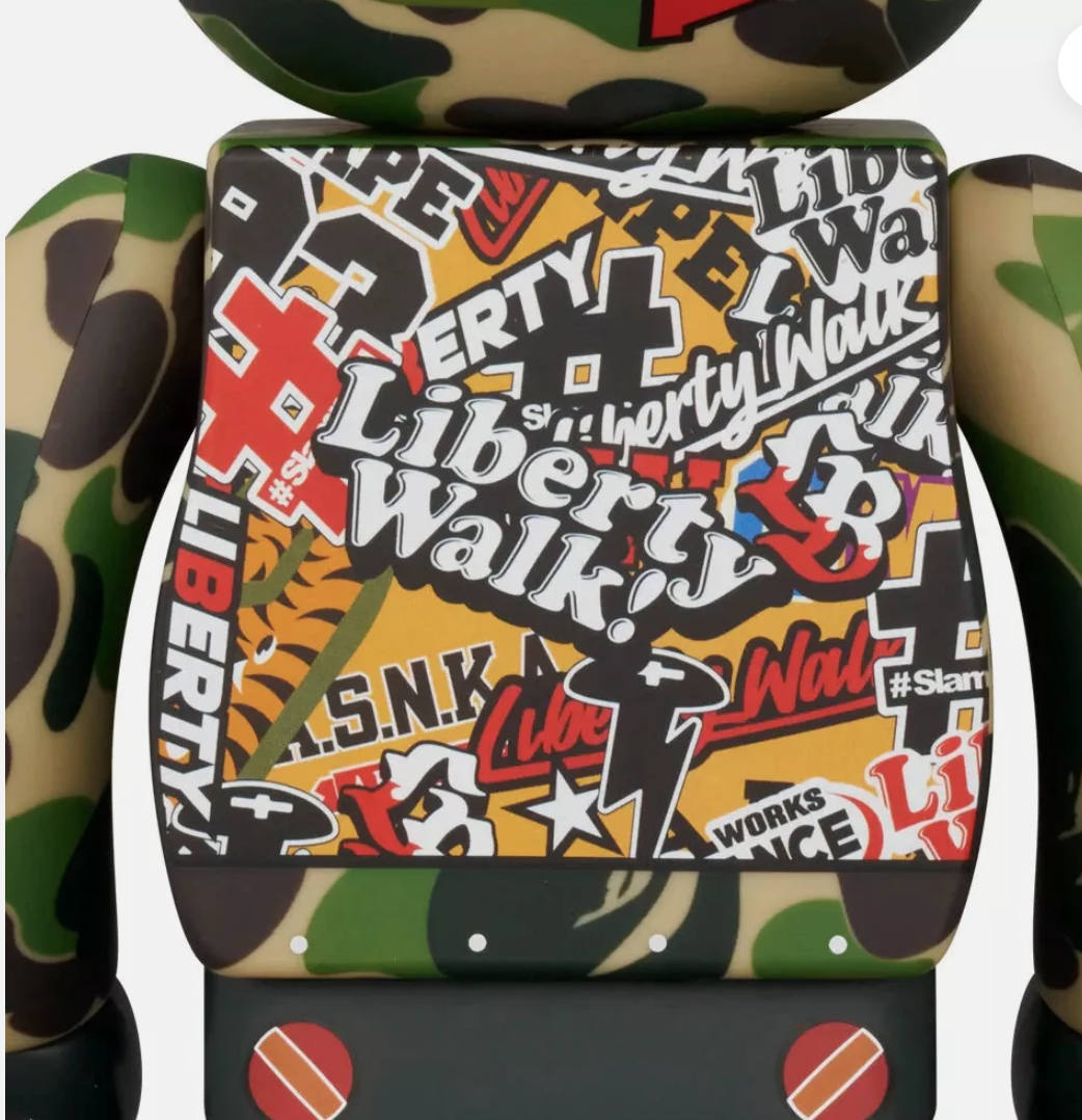 Medicom BE@RBRICK LBWK × BAPE 100% 400% bearbrick LIBERTY WALK & A