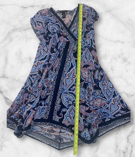 INC International Concepts Women Beaded Paisley Blouse Navy Blue Size XL - Picture 4 of 10