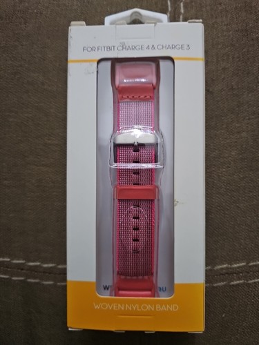 WithIt - Bracelet nylon tissé pour Fitbit Charge 4 & Charge 3 (rose) - NEUF dans sa boîte - Photo 1 sur 2