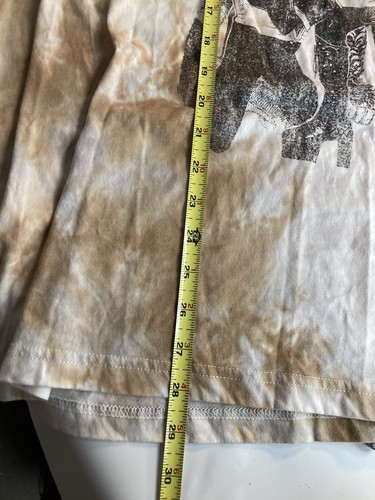 KISS Classic Hard Rock Band Vintage Style Cream Tie Dye T-Shirt Size XL - Picture 4 of 5