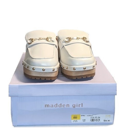 Zueco de tacón bloque Madden Girl Suzanne-B para mujer detalle de cadena sin cordones Y2K 8,5 nuevo - Imagen 7 de 9