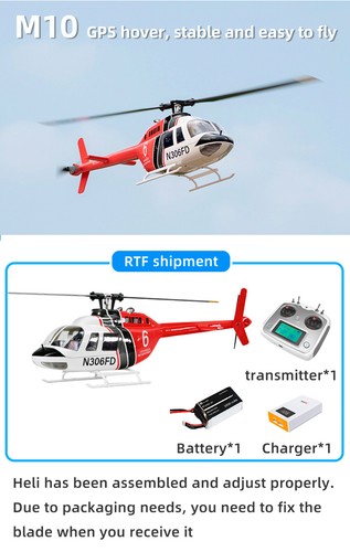 FLY WING Bell 206 V3 RC Helicopter 6CH GPS 3D Auto Return RC Aircraft RTF PNP - Picture 6 of 14