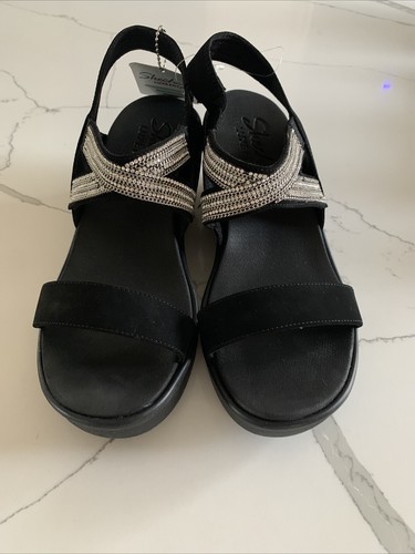 Skechers Damen Sandalen Größe 10 Rumble On Dreamy Days W schwarz Strass Keilabsatz - Bild 5 von 24
