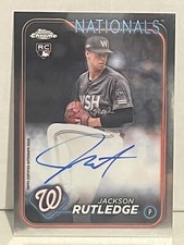 Jackson Rutledge 2024 Topps Chrome #RA-JRU Rookie Autographs Auto - NATIONALS RC