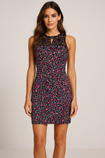Elie Tahari Dress Womens 0 Black Pink Floral Lace Fairy Whimsigoth Romantic