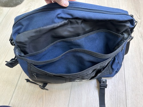Vintage Eddie Bauer Crossbody Messenger Bag Expandable Laptop Briefcase - Navy - Picture 8 of 16