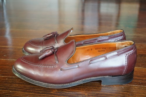 $551 ALDEN 10 D HORWEEN BURGUNDY TASSEL LOAFER HOR