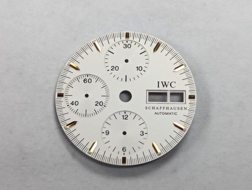 Original IWC Schaffhausen Chronograph Tag Datum Silber Uhr Zifferblatt 29,5mm - Bild 2 von 8