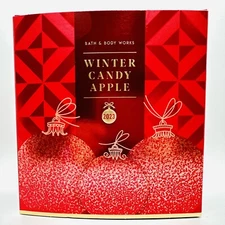 BATH & BODY WORKS TRAVEL GIFT BOX SET WINTER CANDY APPLE MIST, CREAM, SHOWER GEL