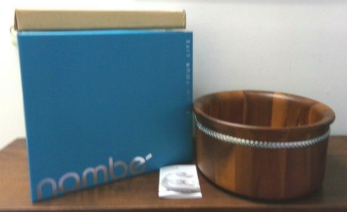Nambe Braid Round Salad Bowl W/ Servers MTI394 BNIB  - Picture 1 of 2
