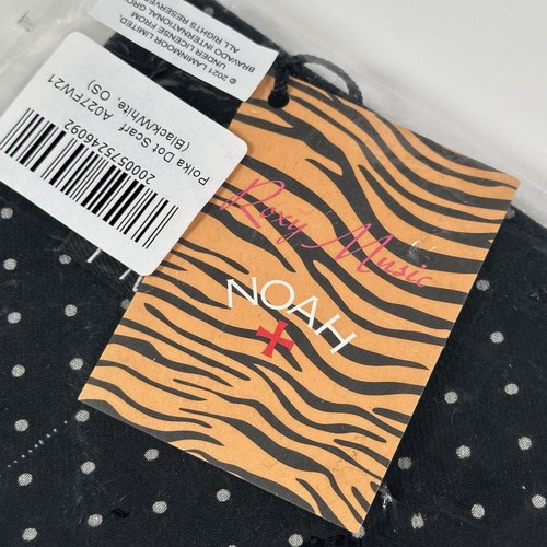 Noah Polka Dot Scarf New 100% Authentic Black/white OS - Picture 2 of 5
