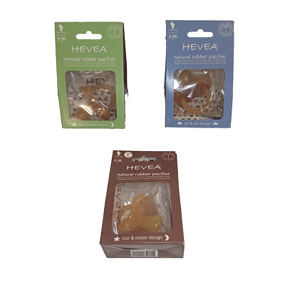 HEVEA Natural Rubber Pacifier Set 3/1 for 3-36m LOT 7