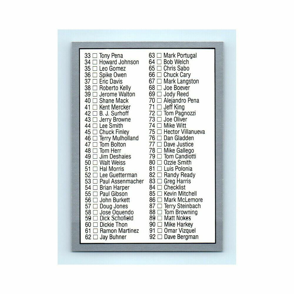 1991 Leaf #84 Dave Justice Checklist Baseball Card | eBay
