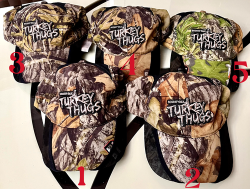 Mossy Oak Turkey Thugs Lightweight Stretch Adjustable Camo Cap (NWOT)