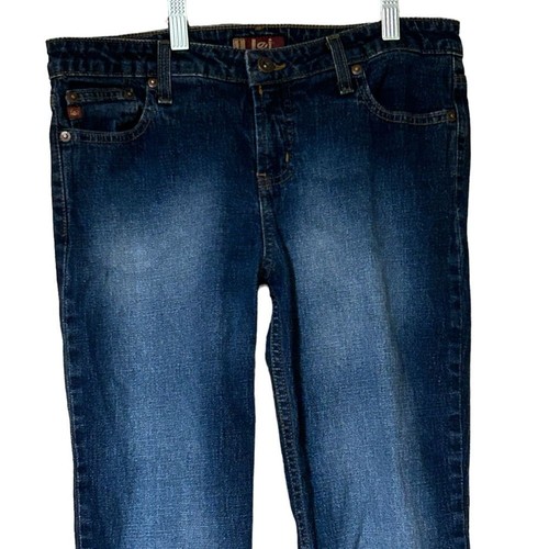 LEI Vintage Y2K Flare Jeans Stretch Dark Blue Wash Junior's Size 11 - Picture 5 of 12