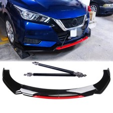 For Nissan Versa 2007-2022 Front Bumper Lip Spoiler Splitter Red Strut Rods For Nissan Versa 2007-2022 Front Bumper Lip Spoiler Splitter Red Strut Rods