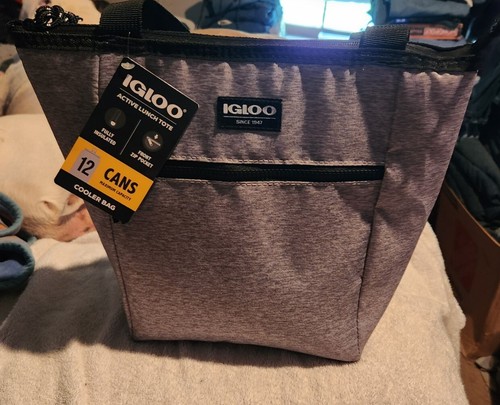 Igloo Active 12 Can Lunch Tote - Insulated Heather Gray/Black - Picture 2 of 6