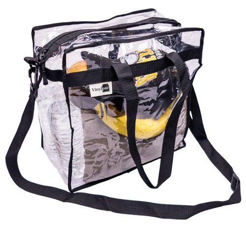 20 Clear Transparent Tote Bags PVC Zipper Stadium Approved Sports Handbag Purse - Picture 5 of 9