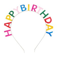 CIEHER Happy Birthday Headband for Women and Girls Rainbow -