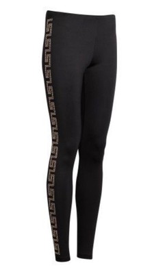 Versace for H&M black monogram embellished leggings size 36 EU