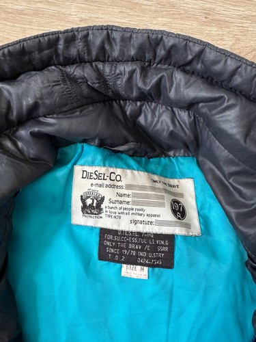 Vintage Y2K Diesel Nylon Puffer Down Jacket Men's Size M - Picture 6 of 9