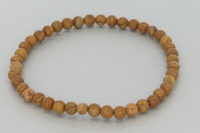  versteinertes Holz Elegantes Stretch Armband Kugelperlen Ø 4 mm   individuell f