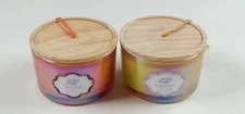 2 NEW Bed Bath & Beyond Wild Sage Scented  Candles Capri Pomelo Honey Amber