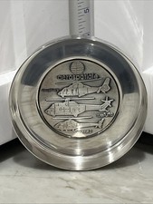 Vintage Silver Plated Coin Tray Aerospatiale/Metal Argente/French Aerospace